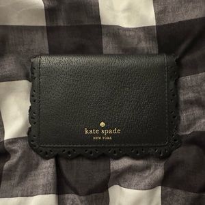Kate Spade Black Lace Trimmed Leather Wallet